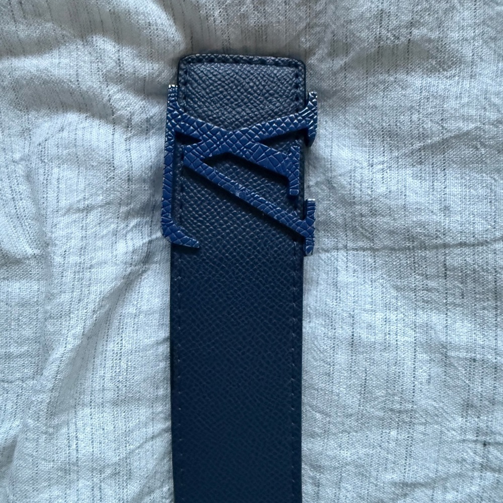 Louis Vuitton Navy Textured Belt